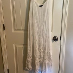 White Spaghetti Strap Boho Dress